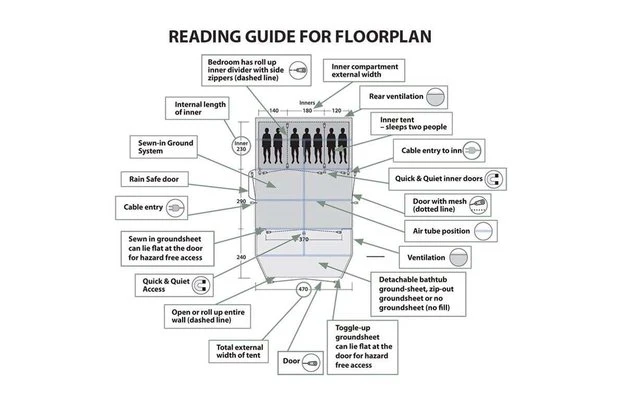 Tenda A Tunnel Outwell Hayward Lake 4ATC 9 Tenda A Tunnel Outwell Hayward Lake 4ATC - immagine 7